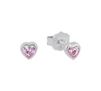 Prinzessin Lillifee Orecchini a perno in Argento Sterling 925 per bambine, con zirconi sintetici, 0,4 cm, Argento, cuore, in confezione regalo, 2021046