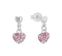 Prinzessin Lillifee Orecchini in Argento 925 per bambine, con Preciosa, 1,2 cm, Argento, cuore, in confezione regalo, 2013169