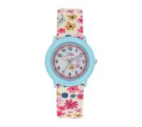 Prinzessin Lillifee Orologio al quarzo analogico per bambine con cinturino in tessuto, blu, resistente all'acqua fino a 3 bar, fornito in confezione regalo, 2039503, Fiori Blu