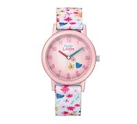 Prinzessin Lillifee orologio da polso per ragazze al quarzo analogico, con cinturino in tessuto, rosa, resistente all'acqua 3 bar, fornito in confezione regalo, 2031758