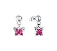 Prinzessin Lillifee Orecchini in Argento 925 Gioielli per orecchie di bambine, con Preciosa, 1,3 cm, Argento, farfalla, in confezione regalo, 2033997