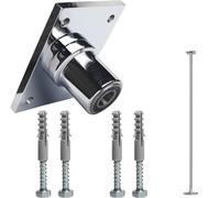 PRIOR FITNESS Accessorio: Supporto per Palo da Pole Dance - Montaggio Fisso al Soffitto Adatto per Set di Palo da Pole Dance 45mm, con Piastra Superiore Perforata, Cromata e Reinforzata