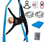 PRIOR FITNESS Aerial Silk, set di base per amaca, 9 metri, con hardware e istruzioni per tutti i livelli di esercizi di air yoga e volo acrobatico per adulti