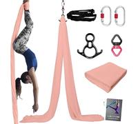 PRIOR FITNESS Aerial Silks Kit colorato 9/15/20 Yards 40D Nylon Tessuto Amaca Set con Hardware & Guida per tutti i livelli di pratica di yoga aereo e volo acrobatico per adulti seta aerea
