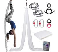 PRIOR FITNESS Aerial Silks Kit colorato 9/15/20 Yards 40D Nylon Tessuto Amaca Set con Hardware & Guida per tutti i livelli di pratica di yoga aereo e volo acrobatico per adulti seta aerea