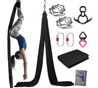 PRIOR FITNESS Set di amache colorate per yoga aereo, 9 m, con hardware e guida per tutti i livelli di pratica di yoga aereo e volo acrobatico per adulti