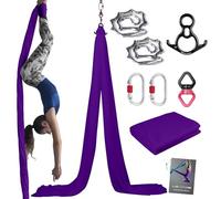 PRIOR FITNESS Set di amache colorate per yoga aereo, 9 m, con hardware e guida per tutti i livelli di pratica di yoga aereo e volo acrobatico per adulti