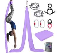 PRIOR FITNESS Set di amache colorate per yoga aereo, 9 m, con hardware e guida per tutti i livelli di pratica di yoga aereo e volo acrobatico per adulti