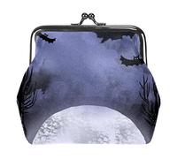 Priorità bassa di Halloween con la borsa della moneta dell'inarcamento degli alberi dei pipistrelli della luna piena