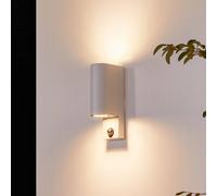 Prios applique da esterno Tetje, bianco, tondo, sensore PRIOS