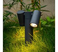 Prios faretto con picchetto Tulimar, 40 cm, antracite, a 2 luci PRIOS