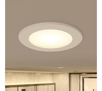 PRIOS Faretto LED da incasso Rida, bianco. Ø 10 cm, CCT, IP44 PRIOS