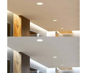 PRIOS Faretto LED da incasso Rida, bianco. Ø 23 cm, 25W, CCT, IP44 PRIOS