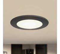 Prios Faretto LED da incasso Rida, nero, Ø 12 cm, CCT, IP44 PRIOS