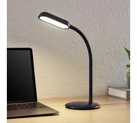 Prios Lampada da tavolo ricaricabile a LED Opira, nera, USB, touch dimmer PRIOS