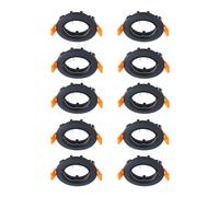 Prios plafoniera a incasso Fibur, nero, zinco, Ø8,2cm, 10 pezzi PRIOS