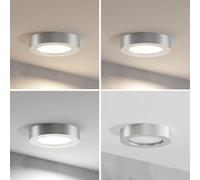 Prios Plafoniera LED Edwina, argento, 18 cm, CCT, IP44 PRIOS