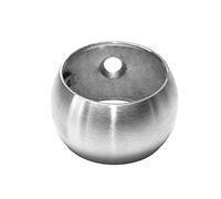 PRIOstahl Anello a sfera per corrimano, per tubo rotondo, supporto per tubo, supporto per corrimano, 1 anello Ø 33,7 mm, per corrimano, ringhiera, balcone, terrazza in acciaio inox V2A