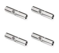 PRIOstahl Connettore a barra flessibile con giunto di riempimento, 4 connettori regolabili da 12 mm, in acciaio inox V2A, per asta rotonda, ringhiera per scale