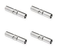 PRIOstahl - Connettore flessibile con giunto di riempimento, 4 connettori regolabili da 10 mm, in acciaio inox V2A, per asta rotonda, ringhiera per scale