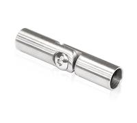 PRIOstahl Connettore giunto flessibile con giunto di riempimento, supporto per traversa, 1 connettore regolabile da 10 mm, in acciaio inox V2A, per asta rotonda, ringhiera per scale