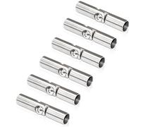 PRIOstahl Connettore giunto flessibile con giunto di riempimento, supporto per traverse, 6 connettori regolabili da 10 mm, in acciaio inox V2A, per asta rotonda, ringhiera per scale