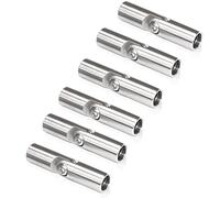 PRIOstahl Connettore giunto flessibile con giunto di riempimento, supporto per traverse, 6 connettori regolabili da 12 mm, in acciaio inox V2A, per asta rotonda, ringhiera per scale