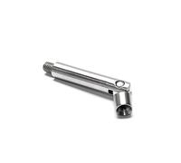 PRIOstahl Connettore per corrimano, supporto per corrimano, 1 perno regolabile (con giunto), Ø 12 mm, lunghezza: 75 mm, con filettatura esterna: M8 e filettatura interna: M6 per corrimano in acciaio