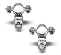 PRIOstahl - Fascetta stringitubo doppia con girella girevole 25 mm x 2 pezzi per fissaggio tubi, morsetto tubo in acciaio inox V2A