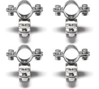 PRIOstahl - Fascetta stringitubo doppia con girella girevole 25 mm x 4 pezzi per fissaggio tubi, morsetto per tubo in acciaio inox V2A