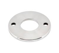 PRIOstahl Flangia a pavimento, piastra di ancoraggio con foro a 2 fori, 1 pezzo, dimensioni: 100 mm x 6 mm, come fissaggio per tubo rotondo Ø 42,4 mm, per ringhiere, acciaio inox V2A