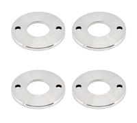 PRIOstahl Flangia a pavimento, piastra di ancoraggio con foro a 2 fori, 4 pezzi, dimensioni: 100 mm x 6 mm, come fissaggio per tubo rotondo Ø 42,4 mm, per ringhiere, acciaio inox V2A