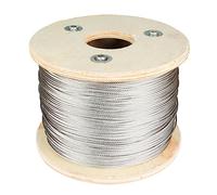 PRIOstahl Fune metallica in acciaio inox, corda di tensione, filo per ringhiere, 7 x 7, corrimano, corda da 15 metri, diametro 4 mm, per fissare il sollevamento, allungabile, flessibile, antiruggine,
