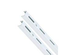 priostahl® Guide per mensola Staffe | 2 X ferroviario | 1 file/2 file | Bianco/Argento | supporto per scaffale mensola mensola scaffale angolare