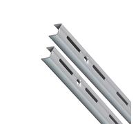 priostahl® Guide per mensola Staffe | 2 X ferroviario | 1 file/2 file | Bianco/Argento | supporto per scaffale mensola mensola scaffale angolare