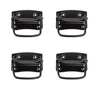 PRIOstahl Maniglia per cassapanca con blocco, 4 pezzi, colore nero, 120 x 80 mm, con viti di fissaggio per casse, cassapanche, porte in acciaio