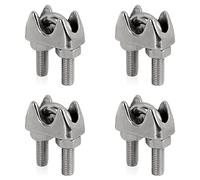 PRIOstahl - Morsetto per fune metallica, in acciaio inox V4A, 10 mm x 4 pezzi