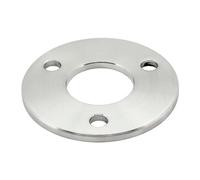 PRIOstahl Piastra di ancoraggio, piastra rotonda, piastra di base, flangia con foro a 3 fori, 1 pezzo, dimensioni: 100 mm x 6 mm, come fissaggio per Ø 42,4 mm, tubo rotondo, corrimano, ringhiere,