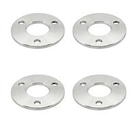 PRIOstahl Piastra di ancoraggio rotonda, piastra di base, flangia con foro a 3 fori, 4 pezzi, dimensioni: 85 mm x 6 mm, come fissaggio per tubo rotondo Ø 42,4 mm, per ringhiere, in acciaio inox V2A