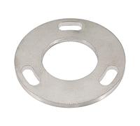PRIOstahl Piastra di ancoraggio rotonda piastra flangia con foro a 3 fori x 1 pezzo, dimensioni: 85 mm x 6 mm, come fissaggio per tubo rotondo Ø 42,4 mm, per ringhiere, in acciaio inox V2A
