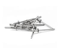 PRIOstahl Rivetti ciechi, rivetti pop, rivetti cavi, testa piatta, DIN 7337 x 100 pezzi, per spessore del materiale: 3 mm - 16 mm, per il collegamento per industria, metallo, legno, plastica in