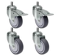 PRIOstahl - Set di rulli per macchinari con foro per la schiena e vite M10, srotolabile senza lasciare tracce, fino a 60 kg (per rotolo), ruote per il trasporto/ruote di scorrimento
