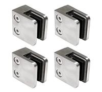 PRIOstahl Supporto in vetro morsetti distanziali - 4 pezzi 45 x 45 x 26 mm Connettore: piatto per vetro 10 mm, supporto in vetro per ringhiere ringhiere per scale in acciaio inox V2A