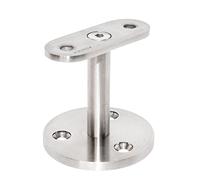 PRIOstahl Supporto per corrimano da parete, supporto per corrimano, 1 corrimano piatto alla parete da avvitare al tubo quadrato con 3 fori di fissaggio in acciaio inox V2A, ringhiera tubo scale