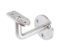 PRIOstahl Supporto per corrimano in acciaio inox, supporto per corrimano da parete, supporto per corrimano - 1 x supporto per corrimano a parete per tubo tondo da 42,4 mm con fissaggio a 3 fori per