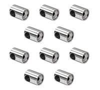 PRIOstahl Supporto trasversale per traversa, supporto continuo - 10 pezzi per asta rotonda da 12 mm Connettore: piatto per barre trasversali, ringhiere per ringhiere in acciaio inox V2A