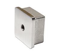 PRIOstahl Tappo quadrato per tubo - 40 x 40 x 2 mm x 1 pezzo piatto con filettatura M8 per tubo quadrato come tappo terminale, copertura per ringhiere in acciaio inox V2A