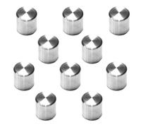 PRIOstahl Tappo terminale per asta tonda, 10 mm x 10 pezzi, tappo piatto per corrimano in legno, ringhiera, ringhiera per scale, balcone in acciaio inox V2A