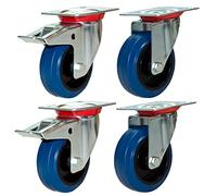 priostahl TR di set di 14 Blue Wheels | 4 pezzi | ruote 80 mm | 2 X freno/2 X rotella | Mobili ruolo | per banco | apparato ruote