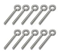 PRIOstahl Vite con occhiello con filettatura metrica, gancio a vite - M6 x 40 mm x 10 pezzi, occhielli filettati, occhielli a gancio, viti ad anello per viti in acciaio inox V2A